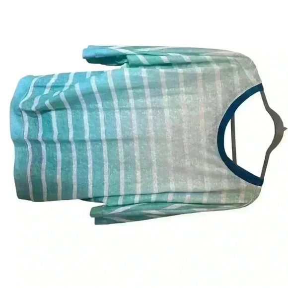 Lane Bryant Gradient Stripes Lightweight Sweater Tee Blouse Turquoise Sz 14/16 - Picture 5 of 6